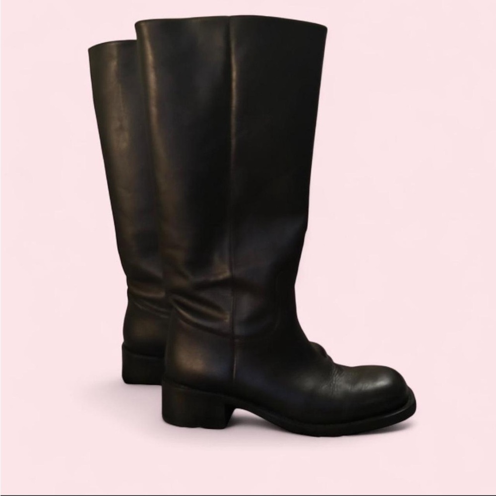 Steve Madden Black Leather Riggs Campus Boots Size 10